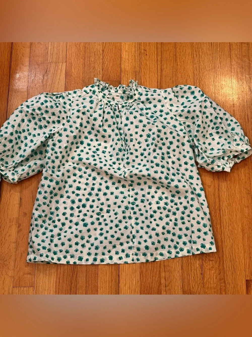 REBECCA TAYLOR Emerald Daisy Top inCream combo Size XS (k11)